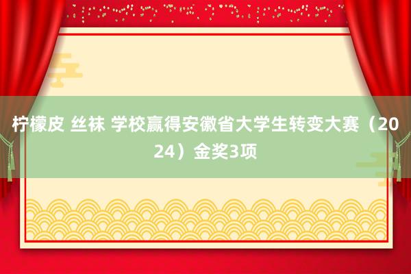 柠檬皮 丝袜 学校赢得安徽省大学生转变大赛（2024）金奖3项