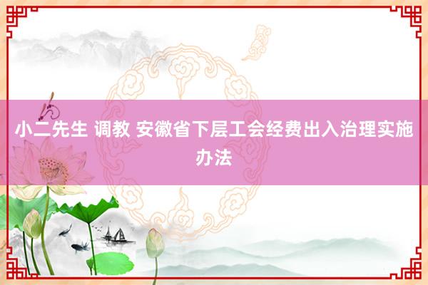 小二先生 调教 安徽省下层工会经费出入治理实施办法