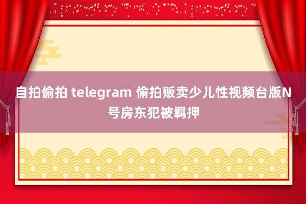 自拍偷拍 telegram 偷拍贩卖少儿性视频台版N号房东犯被羁押