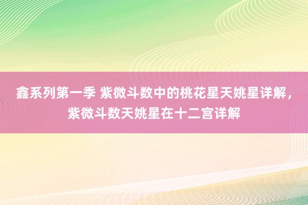 鑫系列第一季 紫微斗数中的桃花星天姚星详解，紫微斗数天姚星在十二宫详解